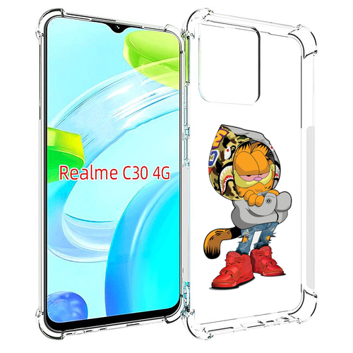 Чехол MyPads модный-котяра детский для Realme C30 4G / Narzo 50i Prime задняя-панель-накладка-бампер