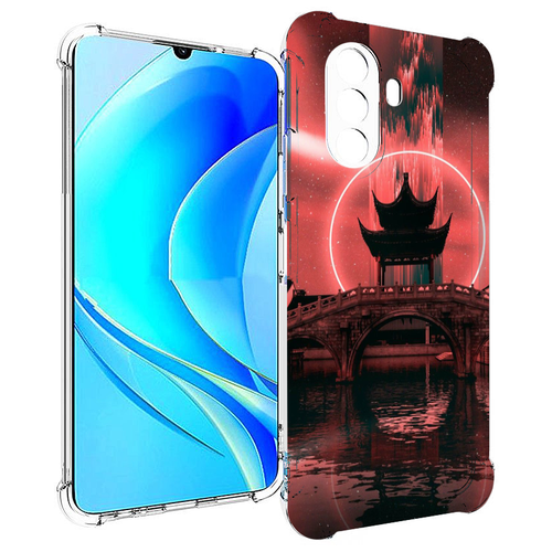 Чехол MyPads японский мост красный фон для Huawei Nova Y70 / Nova Y70 Plus (MGA-LX9N) / Huawei Enjoy 50 задняя-панель-накладка-бампер чехол mypads красный индеец для huawei nova y70 nova y70 plus mga lx9n huawei enjoy 50 задняя панель накладка бампер