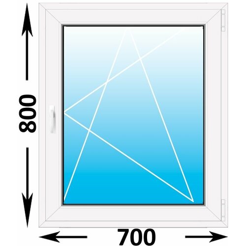 Пластиковое окно Melke одностворчатое 700x800 (ширина Х высота) (700Х800) окна пластиковые пвх 60 мм размер 500мм 500мм одностворчатое поворотно откидное стеклопакет двухкамерный 4 10 4 10 4 цвет графит