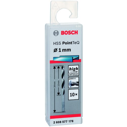 Сверло винтовое BOSCH PointTeQ 2.608.577.178 1 x 34 мм bosch сверло по металлу 14 5 мм hss pointteq хвост 12 мм bosch