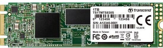 SSD диск Transcend M.2 2280 830S 1,0 Тб SATA III 3D NAND (TS1TMTS830S)