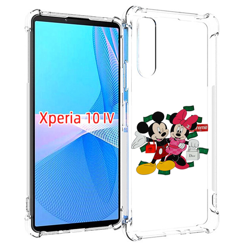 Чехол MyPads модные-микки-маус детский для Sony Xperia 10 IV (10-4) задняя-панель-накладка-бампер