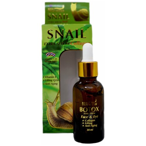 сыворотка для лица с муцином улитки royal thai herb snail extra serum collagen 30мл Сыворотка для лица с муцином улитки Royal Thai Herb Snail Extra Serum Collagen, 30мл.