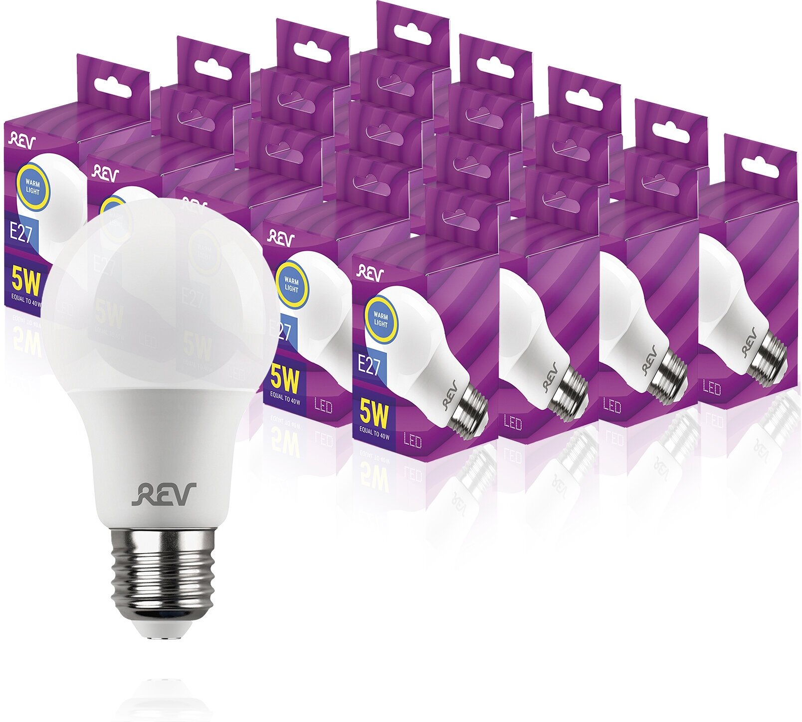 Упаковка светодиодных ламп 20 шт REV 32344 0, 2700К, Е27, A60, 5Вт
