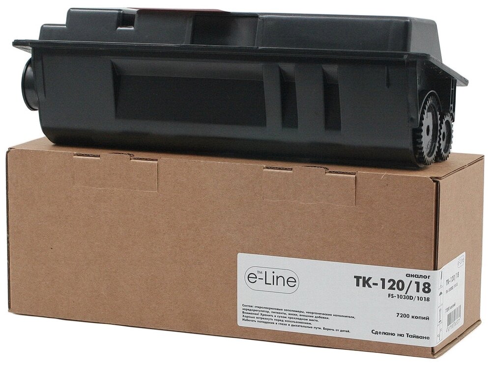 Тонер-картридж e-Line TK-120, 18, 100 для Kyocera FS-1030, FS-1018 (Чёрный, 7200 стр.)