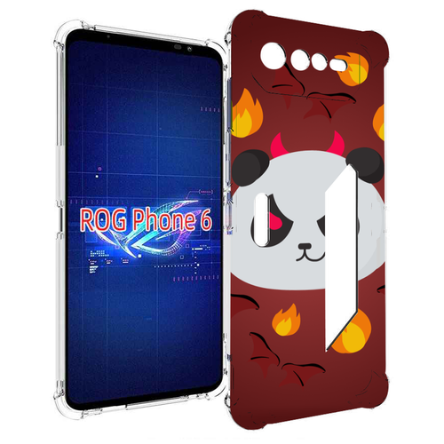 Чехол MyPads огненная-панда для Asus ROG Phone 6 задняя-панель-накладка-бампер