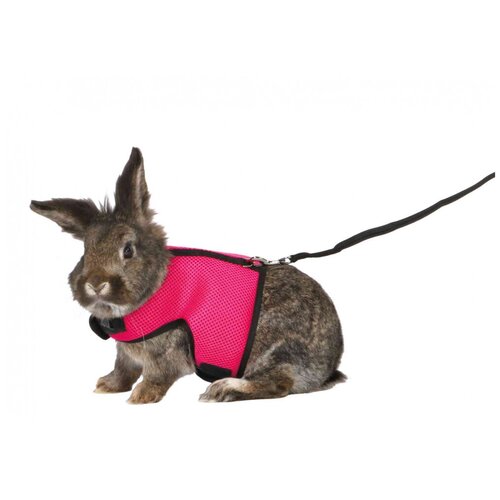 Шлейка с поводком для кроликов, Trixie (товары для животных, цвет товара может отличаться, 25-40 см/1,2 м, 61514)