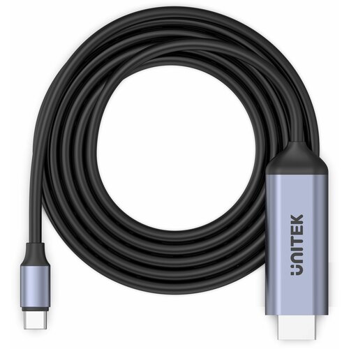 Адаптер-переходник Unitek USB C - HDMI 8K, 1.8 м, цвет серый (V1423B)