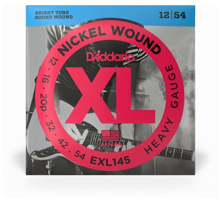 D'Addario EXL145 XL NICKEL WOUND Струны для электрогитары, 12-54