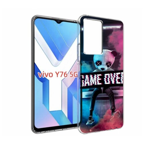 Чехол MyPads картина-панда для Vivo Y76 5G задняя-панель-накладка-бампер