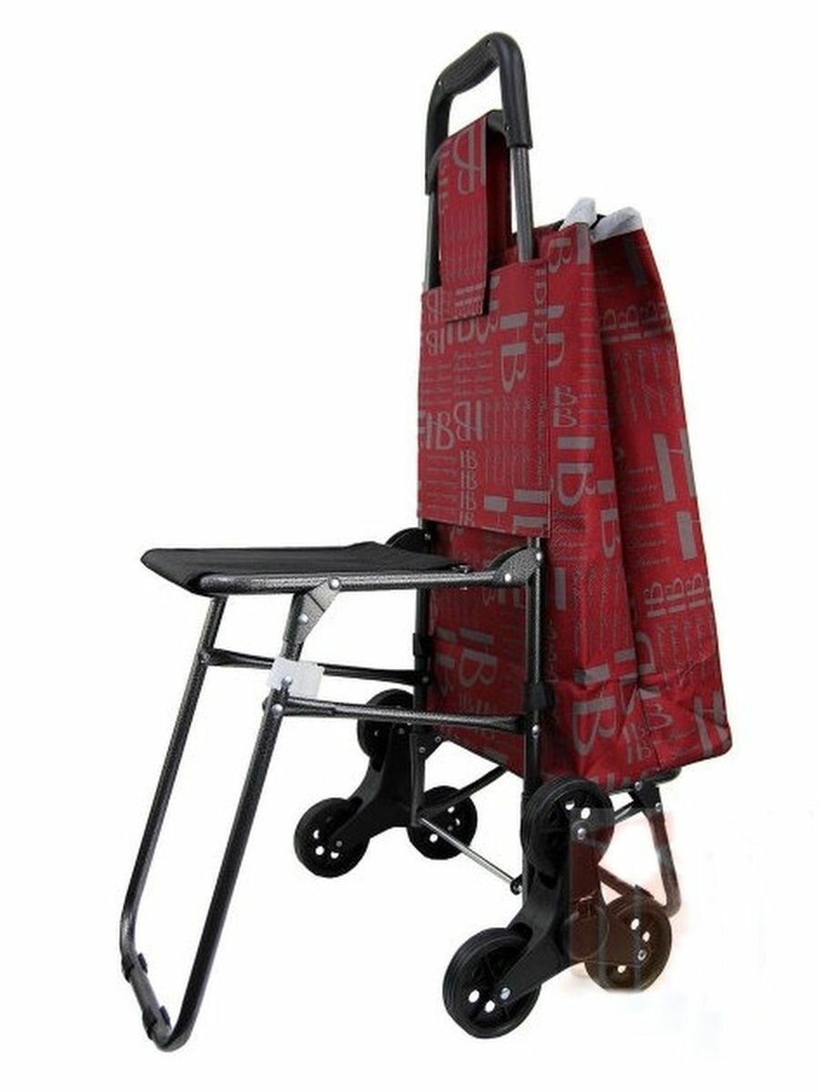 фото Тележка со стулом хозяйственная 6 колес