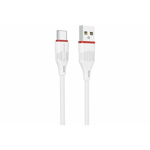 USB-кабель Borofone BX51 AM-Type-C 1 метр, 3А пластик, белый 23752-BX51tW кабель usb2 0 am microb borofone bx51 black черный 1 метр