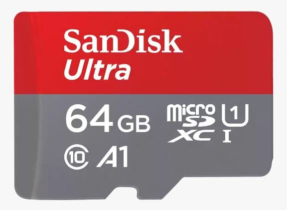 Карта памяти SanDisk microSDXC 64 ГБ Class 10, UHS-I, R 100 МБ/с, серый