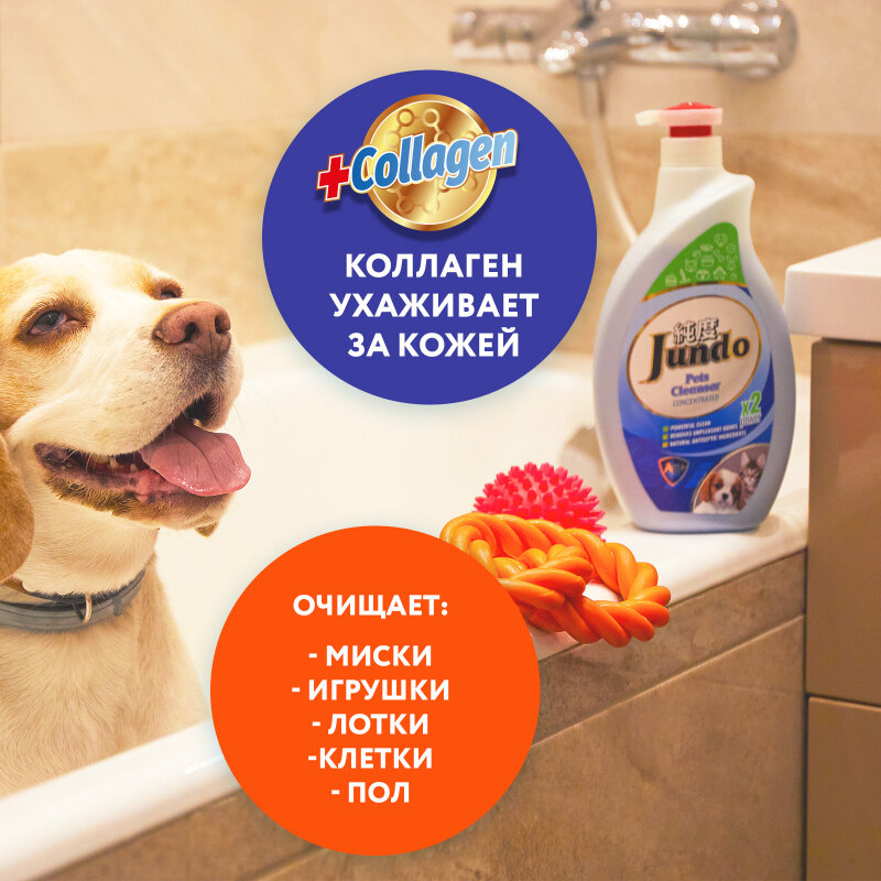 Чистящий гель Jundo Pets Cleanser. для уборки за домашними животными, 1 л