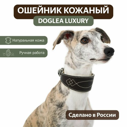 Ошейник DOGLEA LUXURY коричневый/бежевый XS