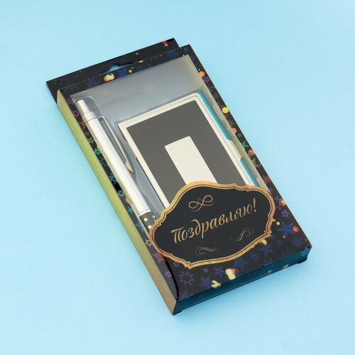 Набор подарочный 2в1 ручка визитница 424₽