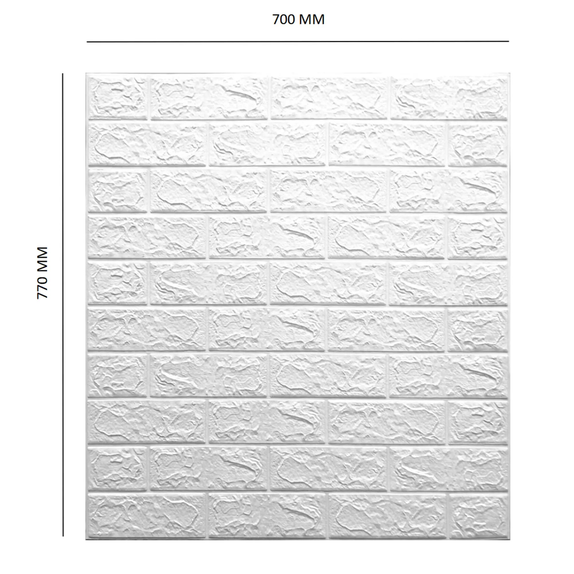 Самоклеющиеся панели для стен 3Д 77*70 см, Кирпич Белый 10 шт. - фотография № 3