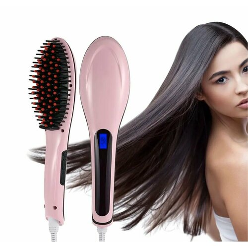 Выпрямитель волос HQT-906 с расчесткой и индикатором температуры Цвет розовый 75900₽