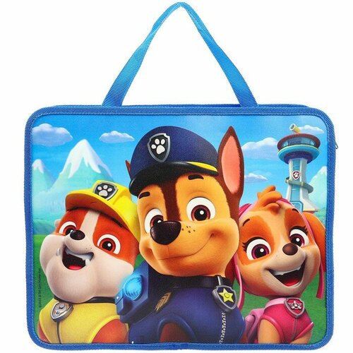 Paw Patrol Папка пластиковая с ручками А4, на молнии, 75х330х260 мм, Щенячий патруль