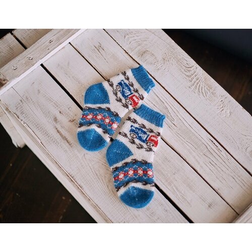 фото Носки бабушкины носки детские, вязаные, размер 26-28, мультиколор