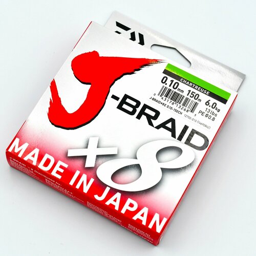 Шнур плетеный Daiwa J-Braid x-8 0.10мм салатовый