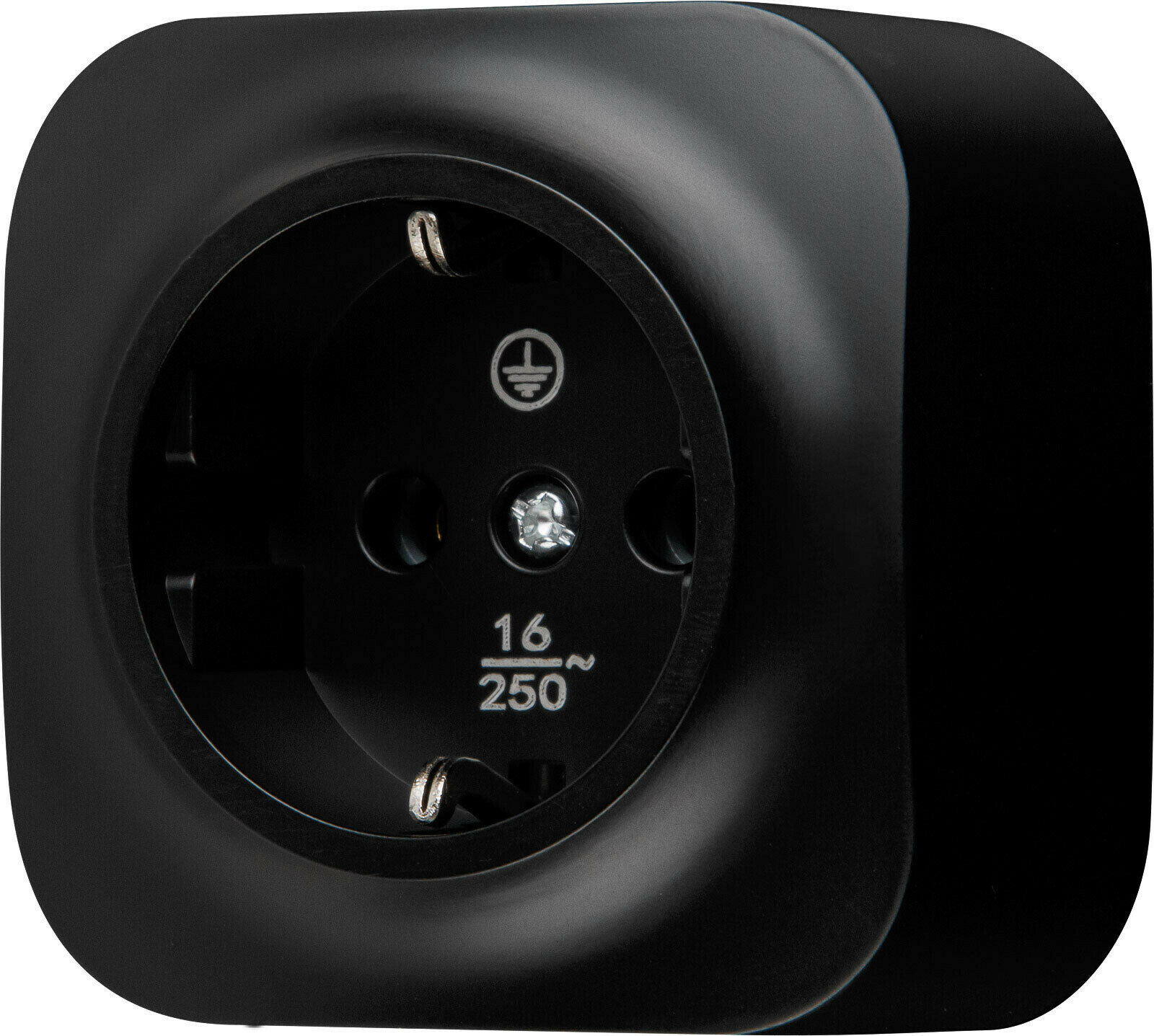 Розетка 1-ая (открытая, с/з) черная, Bailly, LEIDEN ELECTRIC (806014)