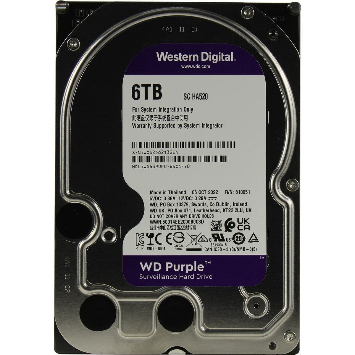 Жесткий диск Western digital Purple PR2000M-3 6 Тб WD63PURU