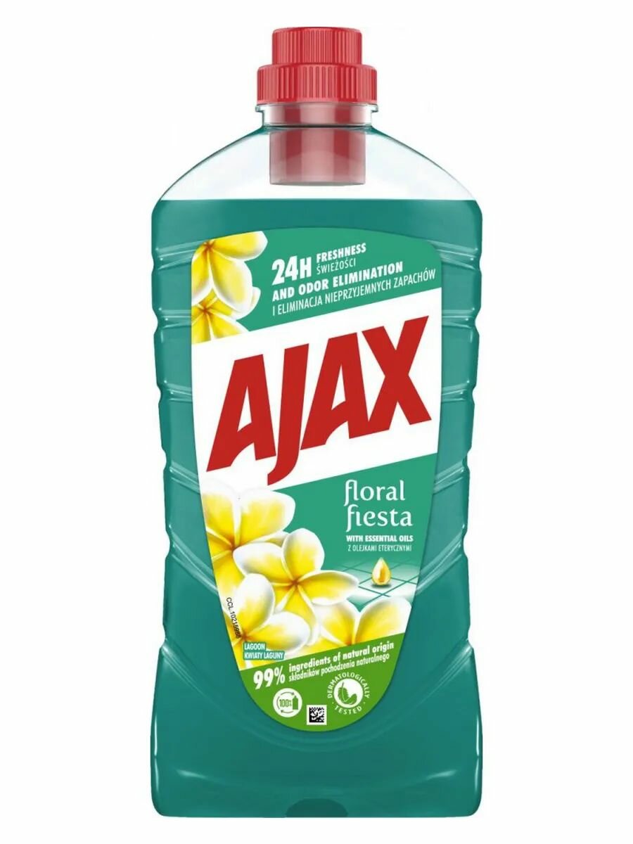 Средство для мытья полов AJAX "Морские цветы", антибактериальное, защита от запахов, 1 л — фото 1