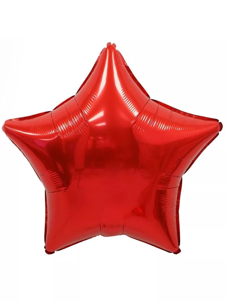 Звезда Красная   Red  фольгированный шар  12 5 см  5 шт  веселуха