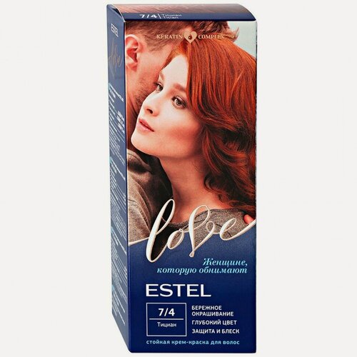 Изображение товара ESTEL Стойкая крем-краска LOVE для закрашивания седины, тон 7/4 Тициан, 115 мл