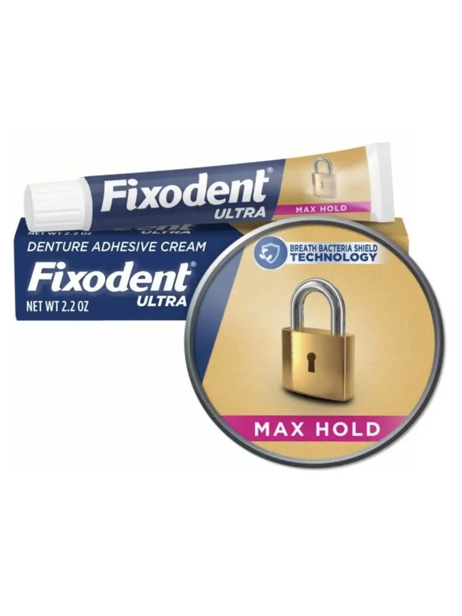 Картинки Крем для фиксации зубных протезов "Ultra Max Hold" от Fixodent