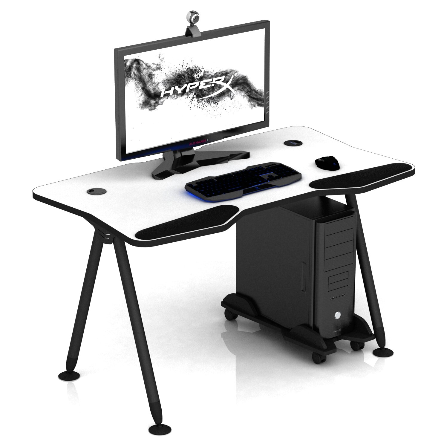 Компьютерный стол АКМ-Мебель "DX CarLITE Soft", белый, 130х75х75 см