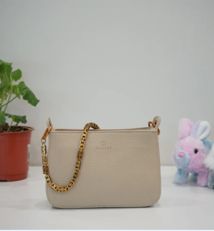 Комплект сумок багет , фактура гладкая, серая