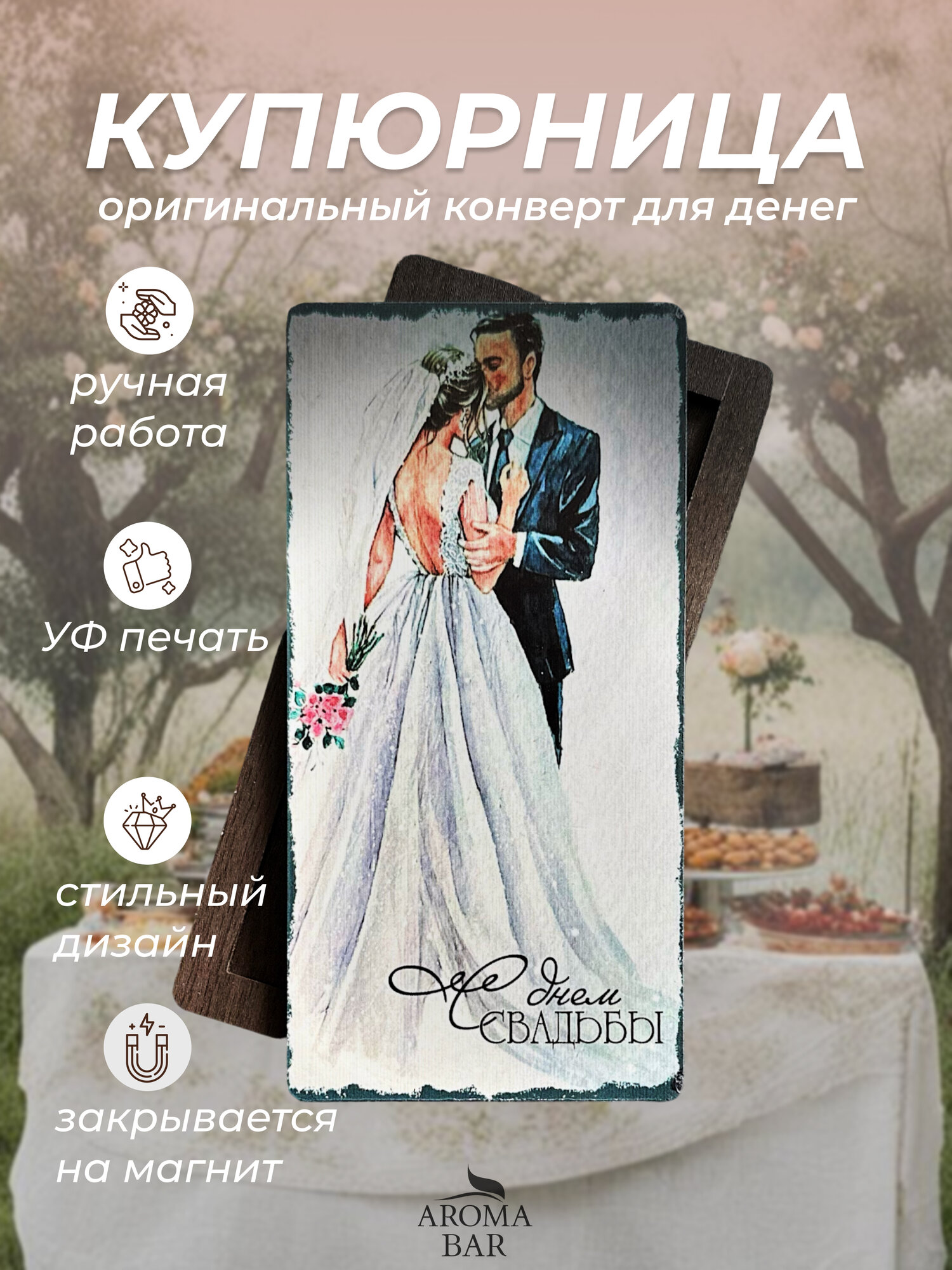 Открытка купюрница для денег на Свадьбу
