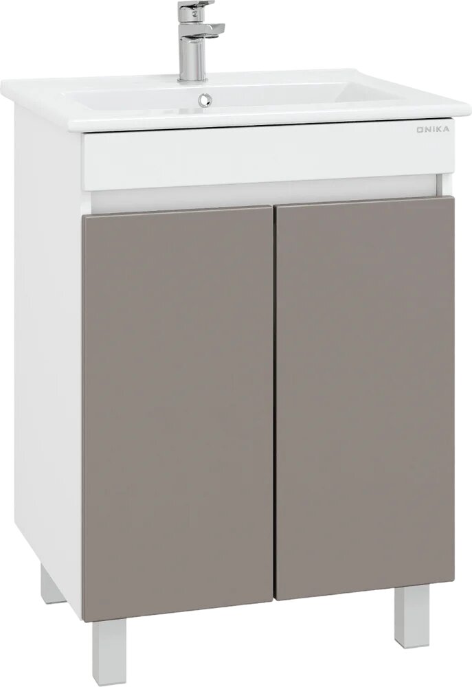 Тумба с раковиной Onika Марви 60 напольная 60 см прямоугольная в современном стиле серая из фарфора