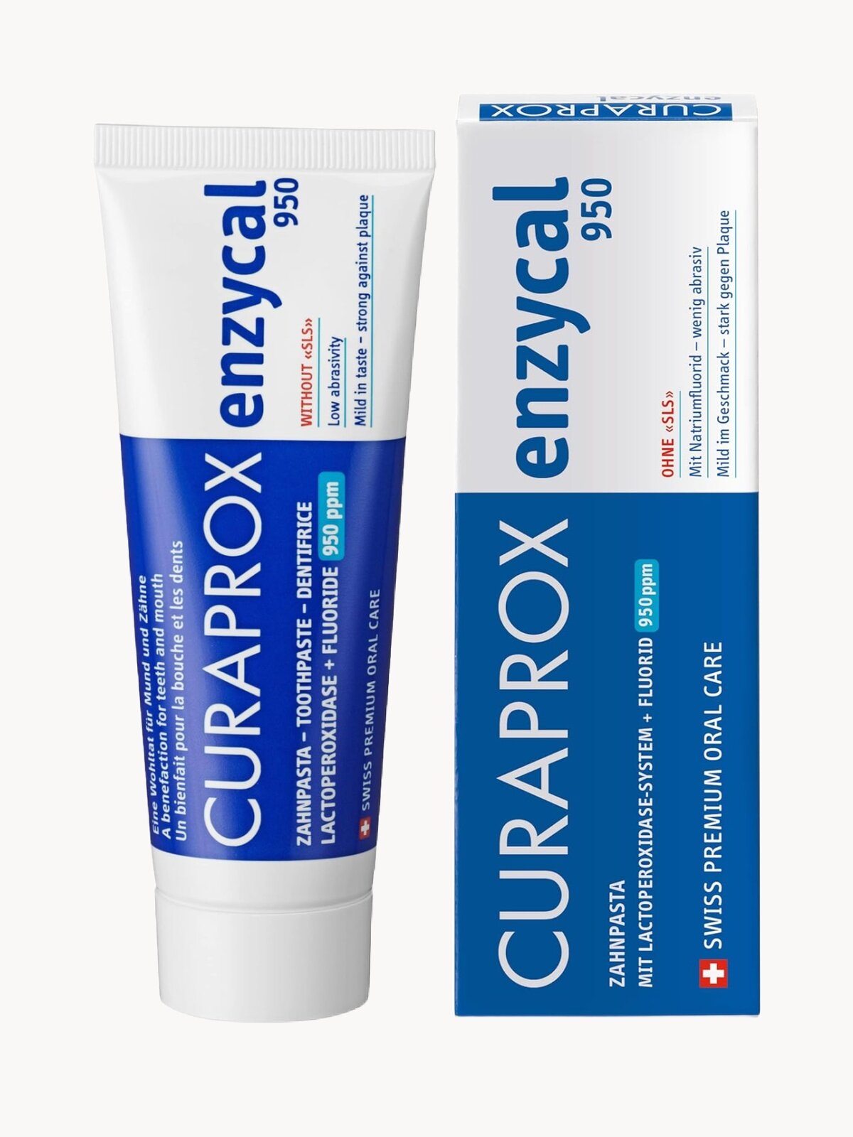 Набор зубных паст Curaprox Enzycal, укрепление эмали, увлажнение, 75 мл, 3шт