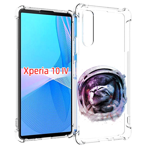 чехол mypads кошка в шлеме для sony xperia 10 iv 10 4 задняя панель накладка бампер Чехол MyPads кот в шлеме для Sony Xperia 10 IV (10-4) задняя-панель-накладка-бампер