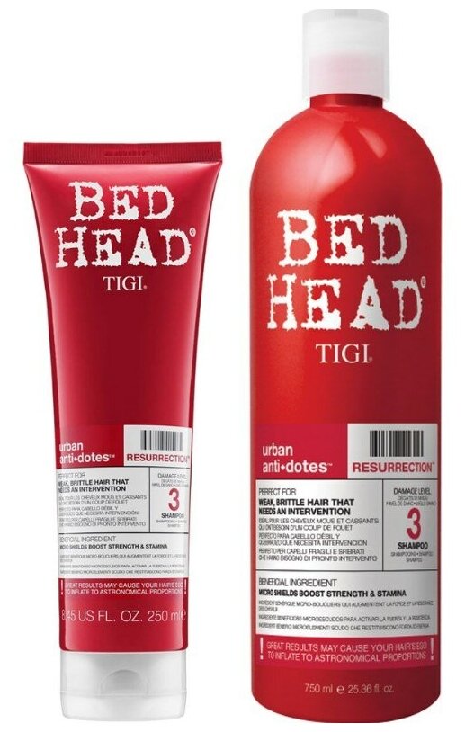 Шампунь для сильно поврежденных волос - уровень 3 - TIGI Bed Head Urban Anti+Dotes Resurrection Shampoo-3 750 ml