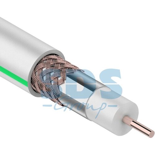 Смарткип Кабель коаксиальный SAT 703 B, Cu/Al/Cu, 48%, 75 Ом, 100 м, INDOOR, белый, смарткип