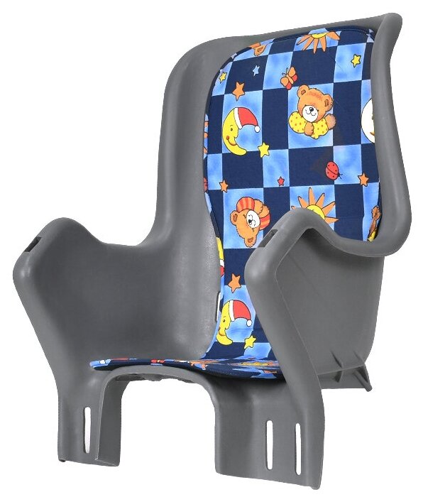 Кресло детское GF-029LG, быстросъемное, крепеж на подседельную трубу сзади, серый