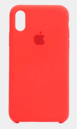 Чехол с яблоком Silicone для iPhone XS, красный