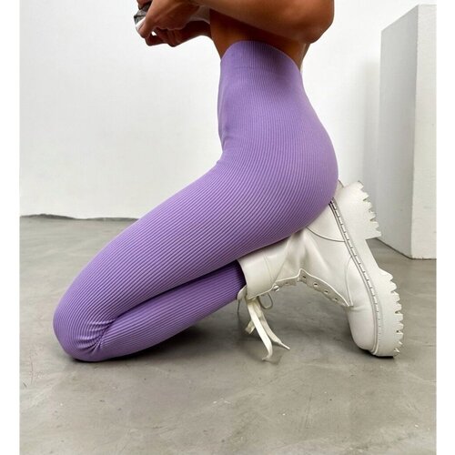 Легинсы (лосины) женские в рубчик. Фиолетовый, 44