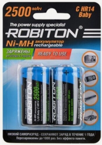 Изображение товара Аккумулятор Robiton LR14 C 2500 mAh R2U (уп 2 шт)