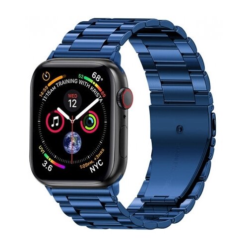 Металлический ремешок для Apple Watch 42/44/45/49 mm, Series 1 - 8, SE, Ultra, Navy blue ремешок металлический из нержавеющей стали для умных смарт часов apple watch 42 44 45 49 mm series 1 9 блочный серебристо белый