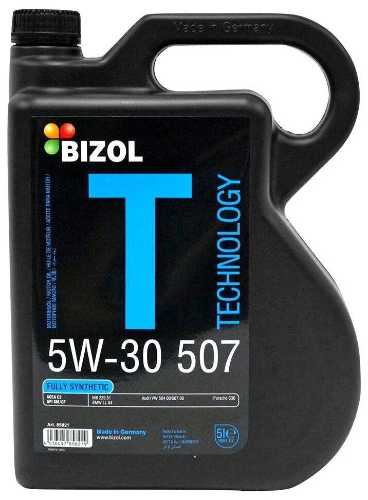 Масло моторное BIZOL Technology 5W30 507 SM C3 5л