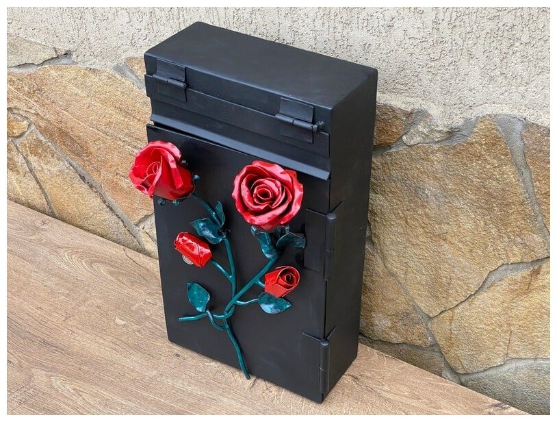 Кованый настенный почтовый ящик для двора, при дворовой почтовый ящик Железная роза