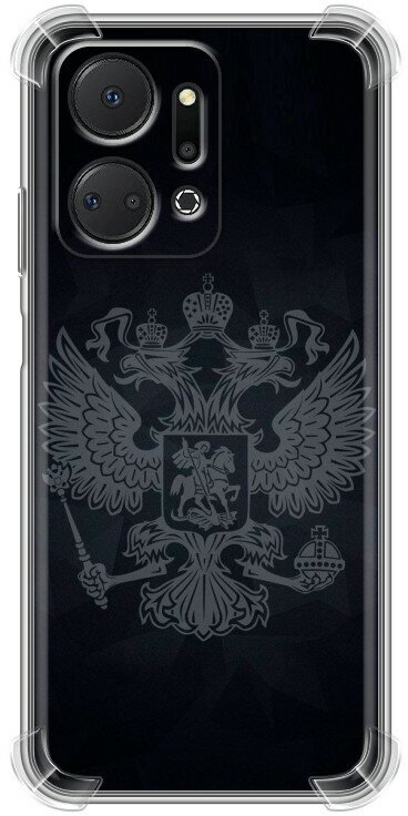 Дизайнерский силиконовый с усиленными углами чехол для Хуавей Хонор Х7а Плюс / Huawei Honor X7a Plus Герб России принт