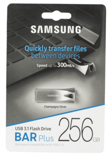 Накопитель USB 3.1 256GB Samsung Bar Plus серебро - фото №1