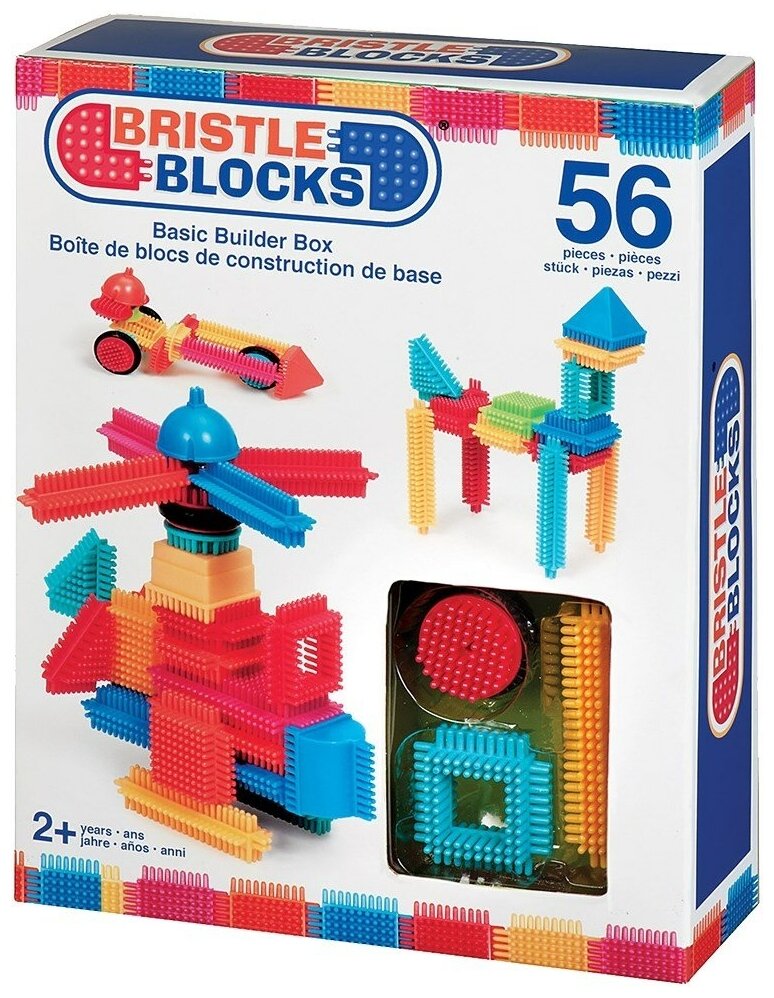 Конструктор игольчатый в коробке Bristle Blocks (Battat); 56 деталей