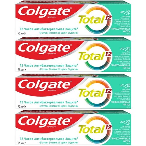 Зубная паста Colgate TOTAL Профессиональная Чистка гель 75 мл. х 4 шт.